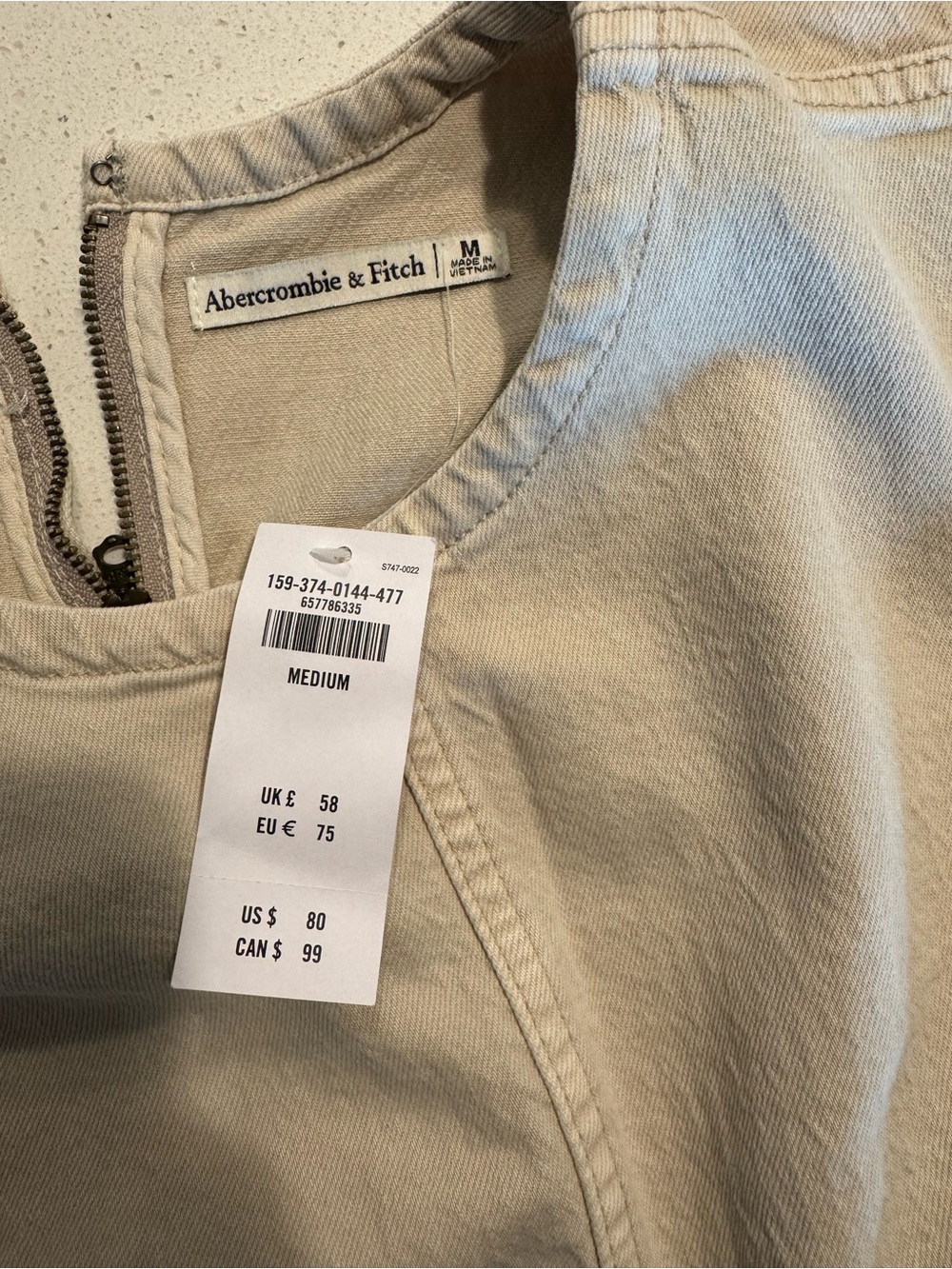 Abercrombie & Fitch Cream Shell Denim Mini Dress - Picture 2 of 5